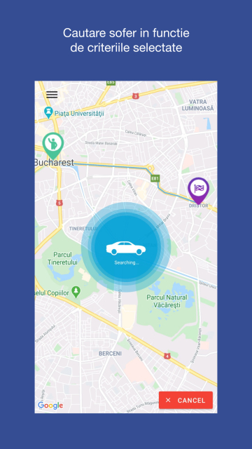 Echo Taxi - Aplicatie Mobile de client si sofer pentru comenzi Taximetrie